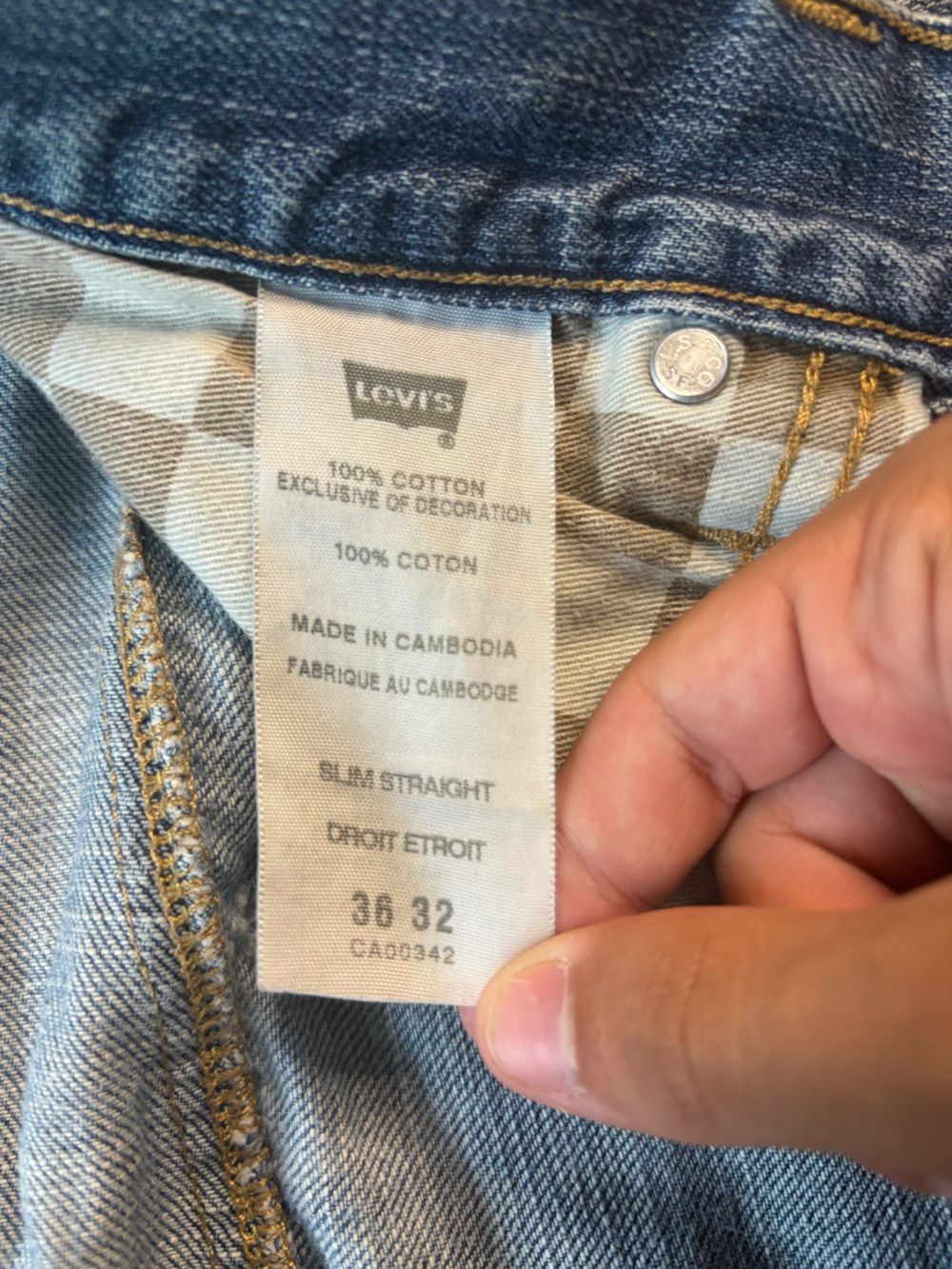 Levi’s 515 Slim Straight Women’s Jeans Size 36x32 Distressed Y2K Medium Wash - Picture 5 of 8